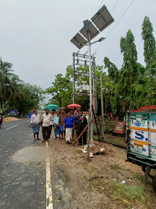 Triple arm solar Street Light installation
